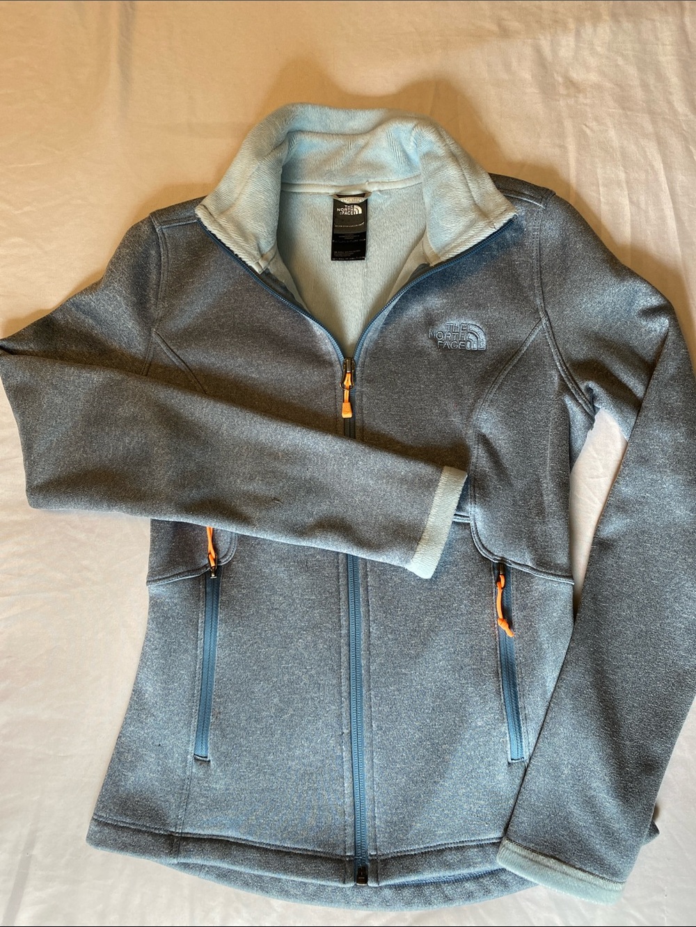 The North Face Women's Heathered Slate Blue Full-Zip Teddy Fleece Jacket XS